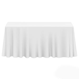 Tablecloths for Wedding/Banquet/Restaurant - Rectangular Polyester Fabric Table Cloths - White, Size 64x74 Inch