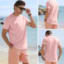 Comdecevis Mens Casual T-Shirts Short Sleeve Curved Hem Hipster Tees | Hip hop longline shirts, Cotton Blend, Soft & stretchy, Regular fit tshirt, Beach & streetwear, Business work & workout (Pink, S)