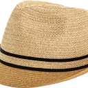 Comhats Oversize XL XXL Mens Summer Straw Fedoras Sun Hats Panama Derby Packable 57-64cm 22.4"-25.2" 7 1/8-8 (Large)