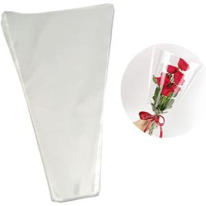 100 Pcs Transparent Flower Packaging Bags - Suitable for Flower Shop, Mall - 18X13