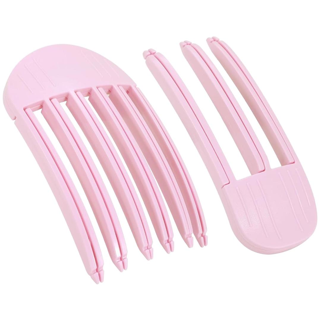 KAGNAL 2 Pack Hair Volume Clips Hair Root Clips for Fluffy Bangs Easy High Crown Volumizing Hair Clip for Roots Curly Hair Volume for Women Tool Natural Voluminous Look(Pink)