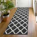 SHACOS Washable Runner Rug 2x6 ft Non Slip Entryway Kitchen Runner Rug Long Door Mats Rubber Backing Carpet Runners for Hallway Garage Laundry Room, Black