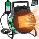 Enhon Greenhouse Heater with Digital Thermostat, 1500W Quick Heating Portable Electric Heater for Greenhouse Seed Germination, Electric Indoor Outdoor Garage Heater, Suitable for 120 Square Feet