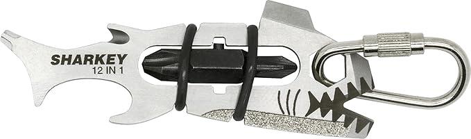 True Utility TU214 Sharkey SharkeyBite Sized 12-in-1 Pocket Multi Tool, Silver, One