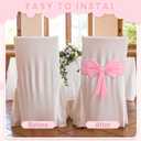 10 Pcs Spandex Chair Sashes for Wedding Elastic Chair Bows Sashes Universal Decorative for Party Baby Shower Ceremony Reception Banquet Decorations(Pink)