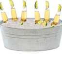 Simple Elements 2.5 Gallon Galvanized Beverage Tub - Multifunctional Ice Bucket - Beverage Tub for Parties, Events and Home Decor - Farmhouse Decor - 1.72 Lbs - 15.25" L x 10.15" W x 6.15" H, Pack of 2