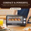 Elite Gourmet ETO449X Countertop Toaster Oven, 9.5Qt / 4-Slice Capacity, Fits 8'' Pizza, 800W Quartz Heating, 200–450°F Adjustable Temperature, 30-Min Timer, Compact Mini Oven, Black, 9L / 4-Slice