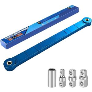 Offset Extension Wrench Set,3/8" Socket Wrench Extender Tool with 1/4",3/8",1/2" Square Drive Adapters & 3/8" Square Adapters Drive Socket,Universal Extensions Wrench for Tight Spaces (Blue)