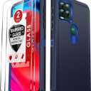 LeYi Compatible for Moto G Stylus 5G 2021 Case: G Stylus 5G 2021 Case with [2 Pack] Tempered Glass Screen Protectors, 3 in 1 Full Body Rubber Dustproof Rugged Defender Protection Cover, Blue