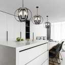 Pendant Lights Globe Black Chandeliers Lighting, Hallway Light Fixtures Ceiling Adjustable Hanging 6 Light for Kitchen, Dining Room, Living Room, Bedroom