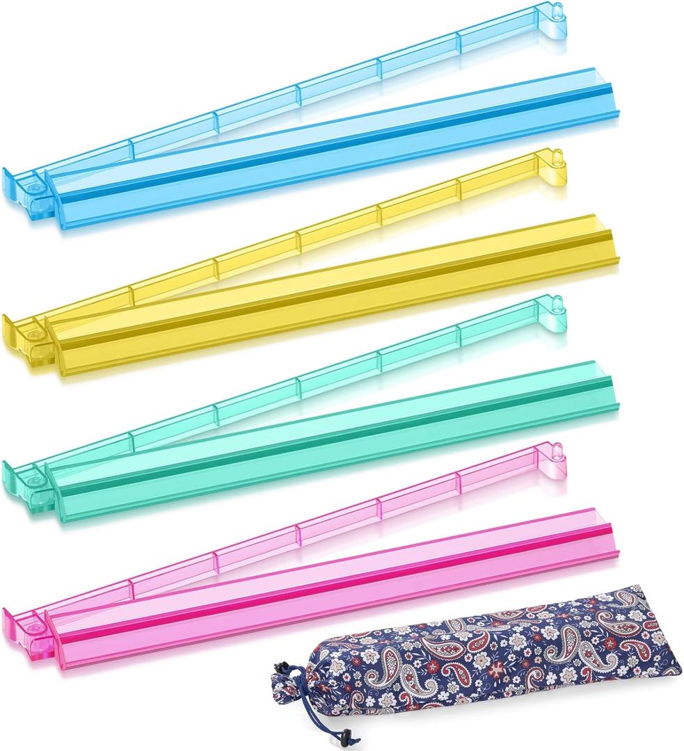 Mahjong Racks with Pushers, 4 Mah Jongg Clear Acrylic American All-in-One Tile Rack & Pusher Accessories Gifts (4 Colors)