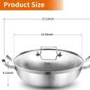 Delarlo Tri-Ply Stainless Steel Hot Pot 14 inch Everyday pan With lid, Everything Pan, Durable Deep Saute Pan, 7QT Induction Cooking Pot,Woks & Stir-Fry Pans Oven Safe Stock Pot