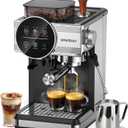 Spacekey Espresso Machine with Grinder - 20 Bar All-in-One Coffee Maker with Milk Steam Wand/Frother, Cold Brew, 30 Grind Settings, 60oz Removable Tank - Home Barista Kit for Lattes, Cappuccinos