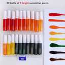 Winlyn 27 Sets Halloween Pumpkin Suncatchers Ornaments Decorations DIY Window Paint Art Suncatchers Craft Kits Jack-O'-Lantern Sun Catchers for Kids Classroom Activities Fall Halloween Art Project