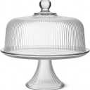 Anchor Hocking Monaco Glass Cake Stand  Elegant Display for Cakes, Desserts, and Pastries  Durable, Dishwasher Safe  Perfect for Weddings, Events, and Everyday Use  Made in USA