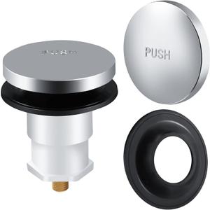 Dreyoo Tip Toe Bath Drain Stopper and Cover Tub Stopper Gasket Placement Cartridge Assembly Compatible with Kohler 1068204, Chrome Polished
