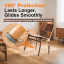 Chair Leg Floor Protectors for Hardwood Floors and Carpet - No More Cat and Dog Hair Tangles! No Scratches, Carpet Coasters for Protecting Furniture Legs, 32 Pcs Fit 1/2" ~ 3/4" (14~19mm)