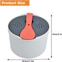 Microwave Rice Cooker Steamer, Microwave Pasta Cooker with Strainer, 2 L Microwave Cookware Set for Rice, Pasta, Vegetables, Quinoa, Oatmeal, Ramen Non stick (orange)