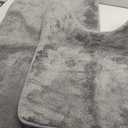 MIULEE Microfiber Bathroom Rugs and Mats Sets 2 Pieces Extra Thick Non Slip Bath Mat and U-Shaped Contour Toilet Rug for Bath Room Floor Restroom, 20"x30"+20"x20", Grey