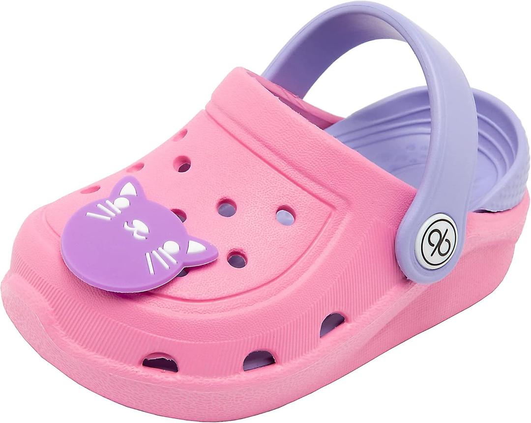 dripdrop Girls Comfort Clogs Kids Slip On Garden Shoes Boys Lightweight Beach Pool Slide Sandals Shower Slipper Pink/11 Little Kid