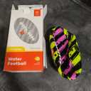 QPAU Waterproof Football, 10 Inches Outdoor Games for Adults and Kids, Fun Swimming Pools Toys and Accessories for Beach Lake Park Backyard (Green/Pink, Pack of 1)