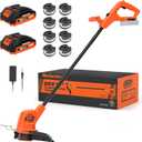 MAXLANDER Weed Wacker Cordless, 20V 10 Inch Weed Wacker Battery Operated, Lightweight String Trimmer and Edger Trimmer with 8 Pcs Replace Spool Trimmer Lines, 2x2.0 Ah Battery and Charger Included