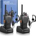 Walkie Talkies Pack of 2, Walkie Talkies Long Range for Adults with Rechargeable Batteries, Two Way Radios with LED Light Earpieces and Chargers, 16 Channels, Supports VOX Function