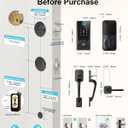WiFi Smart Lock with Handleset, Built-in WiFi Door Lock, Keyless Entry Deadbolt for Front Door, Fingerprint, App & Remote Control, Compatible with Alexa & Google Assistant, Auto Locking