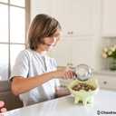 Ceramic Slow Feeder Bowl, Elevated CAT & Dog Slow Feeder, Wide-Mouth, PAW Design, Stylish Design, for Fast Eaters, Non Slip, Pets, Small & Medium Sized Breeds, (Green)