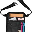 Server Apron Restaurant Waiter Waitress Apron with Adjustable Belt and Pockets Server Waist Pouch Tool Bag for Restaurant Hotel Bar Working Serving, Black