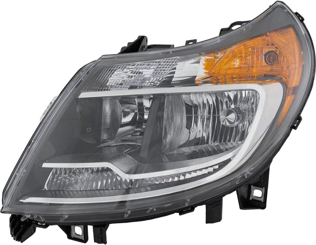 HEADLIGHTSDEPOT Headlight Halogen w/Daytime Running Lamps Driver Left Compatible with 2014-2023 Dodge Ram ProMaster 1500/2500/3500