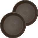 The HC Companies Flower Pot Saucers - Plastic Plant Saucer for Outdoors & Indoors - Traditional Design Plant Pot Trays for Water Drainage - Durable & Stylish Round Plant Tray (16-inch Chocolate)