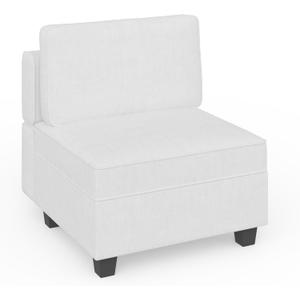 Modular Sectional Sofa, Convertible Middle Seat Sectional Couch with Storage, Reversible 1 Seat Modular Sofa Couch for Living Room, Fabric & Soft Supportive, Oat (Qat)