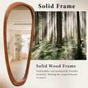 22x48'' Asymmetrical Mirror with Wood Frame, Small Irregular Wall Odd Shaped Mid Century Modern Mirror Christmas Decor for Bedroom Living Room Entryway Hall (Wood)