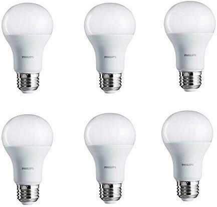 Philips LED Non-Dimmable A19 Frosted Light Bulb: 1500-Lumen, 5000-Kelvin, 14-Watt (100-Watt Equivalent), E26 Base, Daylight, 6-Pack