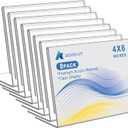 8 Pack Slanted Back Acrylic Sign Holder 6x4 Inches,Clear Plastic Sign Holder Paper Photo Display，Menu Tabletop Stand,Acrylic Picture Frame，Flyer Holder（Horizontal）