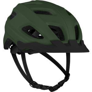 Retrospec Lennon Bike Helmet with LED Safety Light Adjustable Dial & Removable Visor (Matte Forest)