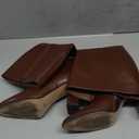 Knee High Boots Women Pointed Toe Chunky Heel Fall Tall Boots Side Zipper Long Boots for Women (7.5, Brown Pu)