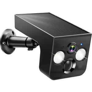 Solar Security Cameras Wireless Outdoor, 2K Battery Powered, Cloud/SD Storage, Built-in Solar, IP65 Waterproof, AI Motion, Color Night Vision, Outside WiFi Cameras for Home Security, Pack of 2