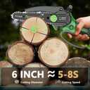 Mini Chainsaw Cordless 6 Inch With 1 Batterie three chains Portable Small Electric Pruning saw for Wood Cutting,Tree Trimming, Garden & Household Use Stocking Stuffers Gift for Men Dad Husband (6 Inch-green-1 Battey+3 Chains+1 Guide Plates)