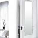SCWF-GZ 47x14 Mirror Full Length Door Hanging Wall Mounted Aluminum Alloy Metal Frame Dressing Make-up Save Space Half Body Mirrors for Entryway Bedroom Bathroom Living Room 47 inch Silver