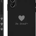 for Samsung Galaxy S24 Case, Design Pattern Slim Stylish Drop Proof Protective for Galaxy S24 Phone Cover 6.2 inch, Love Black