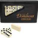 ERLLE - Premium Double 6 Dominoes Set, Classic Domino Game with Vinyl Case, Tiles for Adults & Kids, Mexican Train & Family Game Night