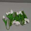 Beksodi 20Pcs Artificial Tulips Flowers, Real Touch Latex Fake Tulips Flowers for Decoration 13.5" Floral Arrangement Bulk Flowers for Vase Centerpieces Wedding Party, White 