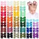 70 Pieces Hair Bows for Girls 3 Inch Grosgrain Ribbon Toddler Hair Accessories with Alligator Clips for Toddlers Baby Girls Kids Teens