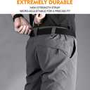 Tactical Belt for Men 2-Pack, Military Style Stretch Nylon Work Hiking Belts, 1.5" Elastic Web Quick-Release Belt (Black, M)