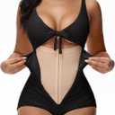 SHAPSHE Women's Tummy Control Swimsuit One Piece Slimming Bathing Suit Cutout Tie Knot Front Bikini Push Up Swimwear (3X-Large, Black)