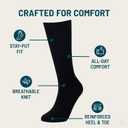 No Cold Feet Mens Neutral Dress Socks Classic Soft Crew Dress Socks, All-Day Comfort for Work, Business or Weddings (Black)