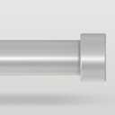 Silver Curtain Rods for Windows 36 to 176 Inch(3-14 Feet),1" Diameter Rods with Modern Style End Cap Finials,Size:36-176 Inch