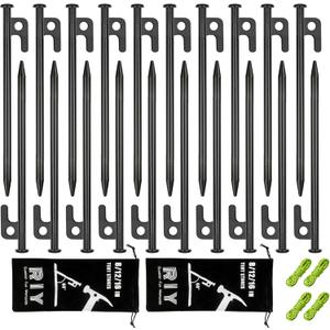 20 Pack 8 inch Tent Stakes Heavy Duty Metal Tent Pegs for Camping Steel Tent Pegs Unbreakable and Inflexible 20 Pack 8 inch Tent Stakes Heavy Duty Metal Tent Pegs for Camping Steel Tent Pegs Unbreakable and Inflexible